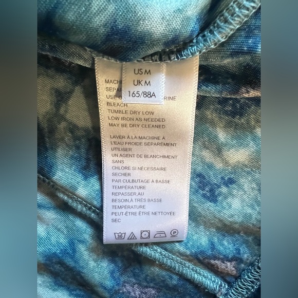 URBAN OUTFITTERS Dreamy Marbled Blue Velvet Stretch Bodycon Mini Dress Size Med - Picture 9 of 11